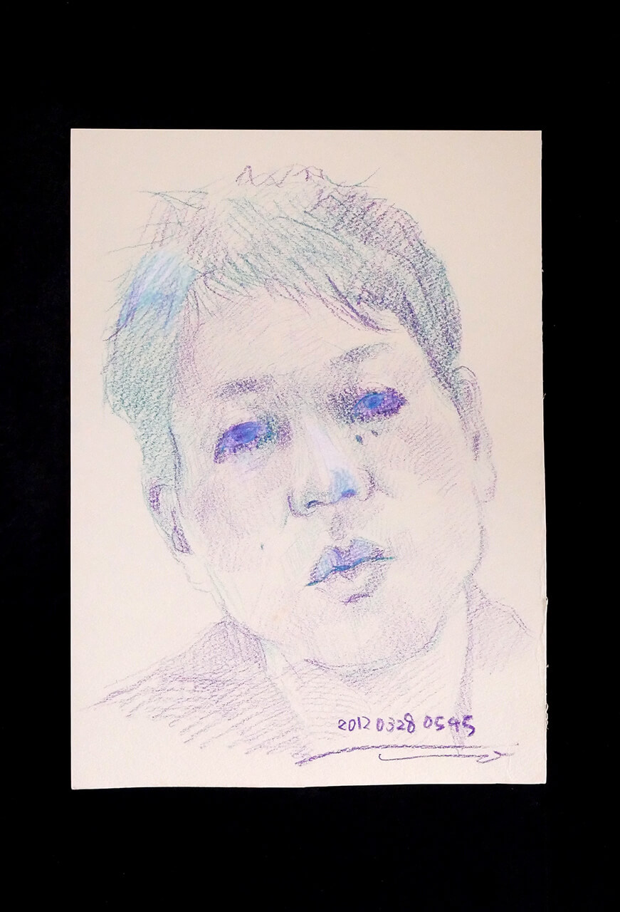 Contemporary artist SHINTAKU Tomoni's 2012/3/28 Self-portrait or pencil drawing