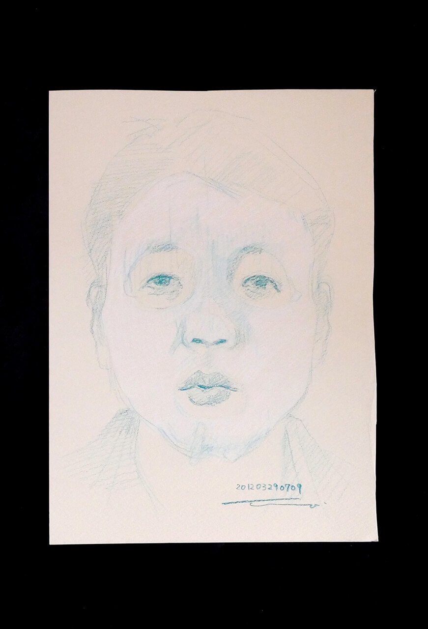 Contemporary artist SHINTAKU Tomoni's 2012/3/29 Self-portrait or pencil drawing