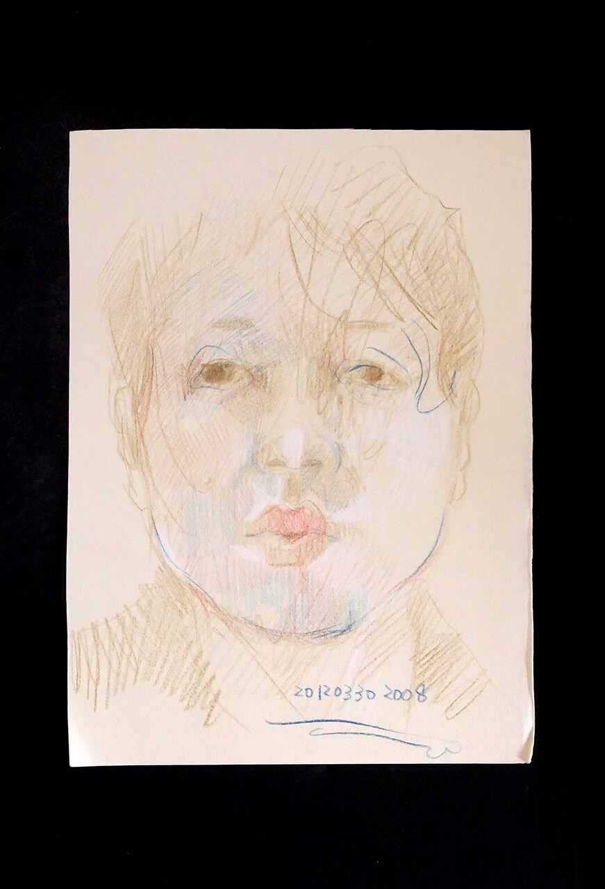 Contemporary artist SHINTAKU Tomoni's 2012/3/30 Self-portrait or pencil drawing