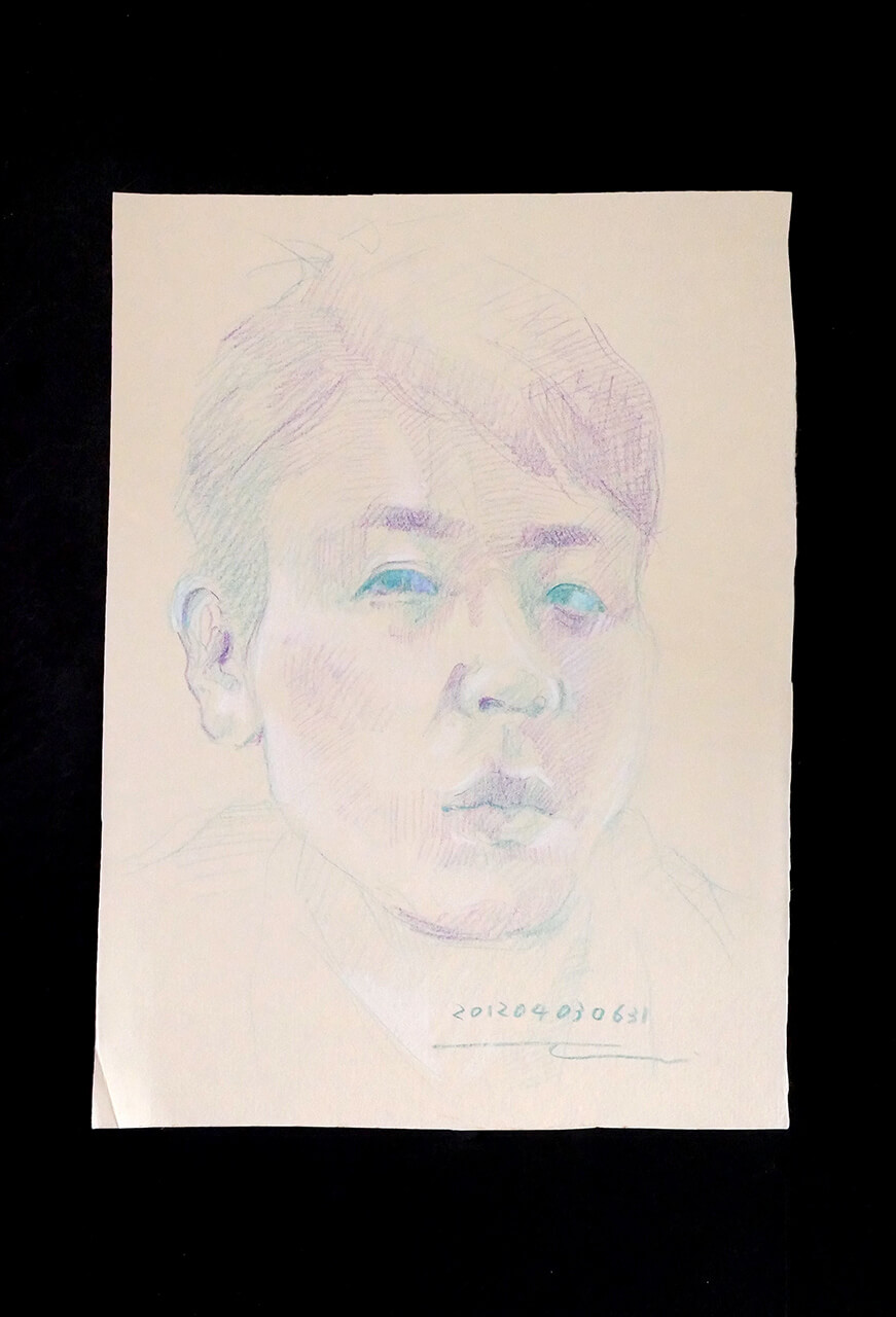 Contemporary artist SHINTAKU Tomoni's 2012/4/3 Self-portrait or pencil drawing