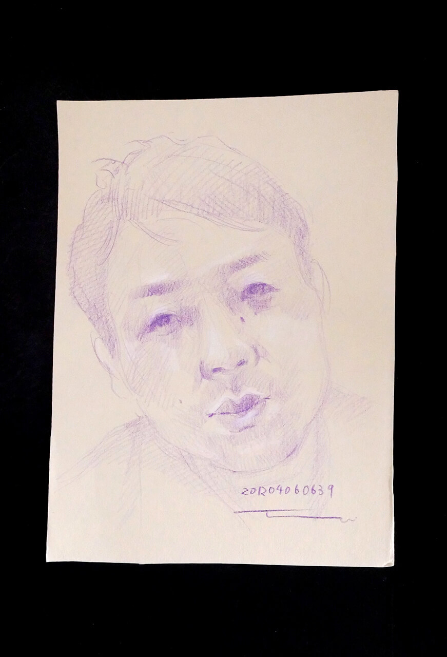 Contemporary artist SHINTAKU Tomoni's 2012/4/6 Self-portrait or pencil drawing