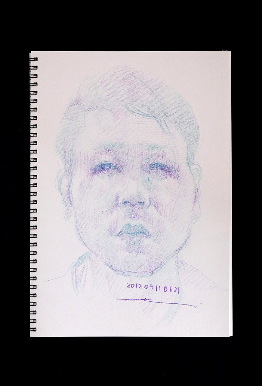 Contemporary artist SHINTAKU Tomoni's 2012/4/11 Self-portrait or pencil drawing