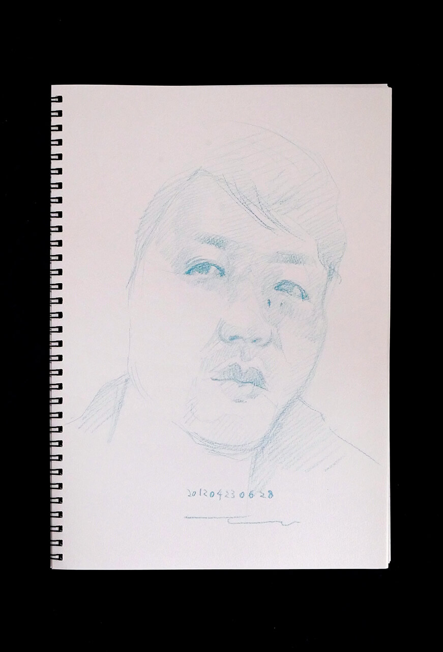 Contemporary artist SHINTAKU Tomoni's 2012/4/23 Self-portrait or pencil drawing