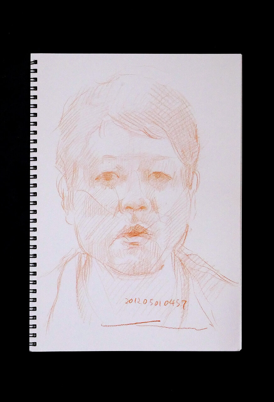 Contemporary artist SHINTAKU Tomoni's 2012/5/1 Self-portrait or pencil drawing