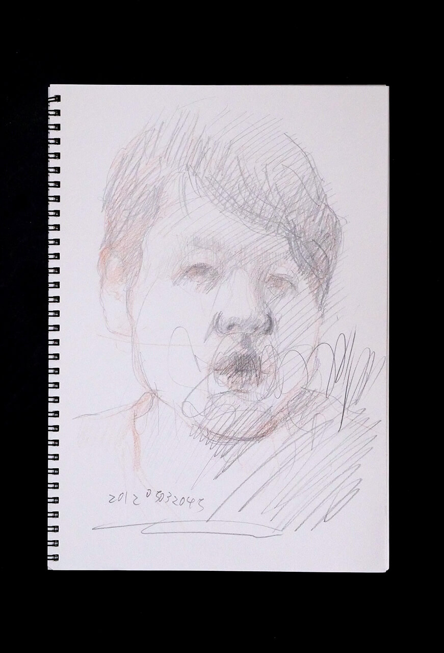 Contemporary artist SHINTAKU Tomoni's 2012/5/3 Self-portrait or pencil drawing