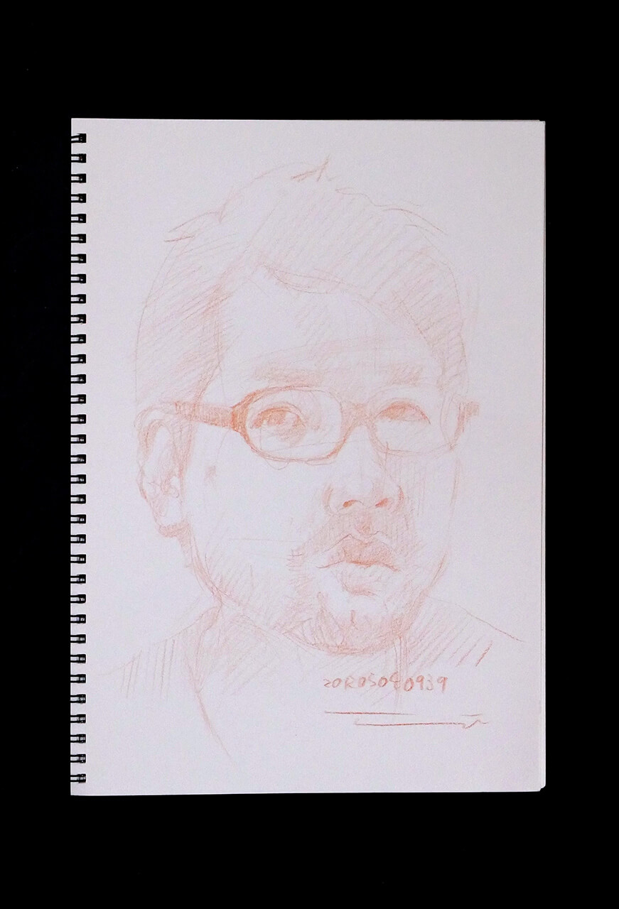 Contemporary artist SHINTAKU Tomoni's 2012/5/4 Self-portrait or pencil drawing
