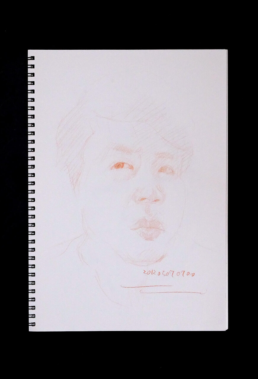 Contemporary artist SHINTAKU Tomoni's 2012/5/7 Self-portrait or pencil drawing