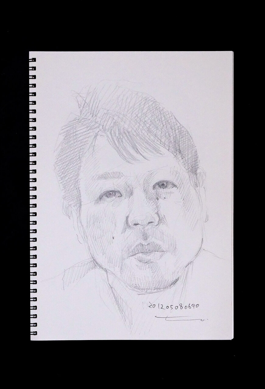Contemporary artist SHINTAKU Tomoni's 2012/5/8 Self-portrait or pencil drawing