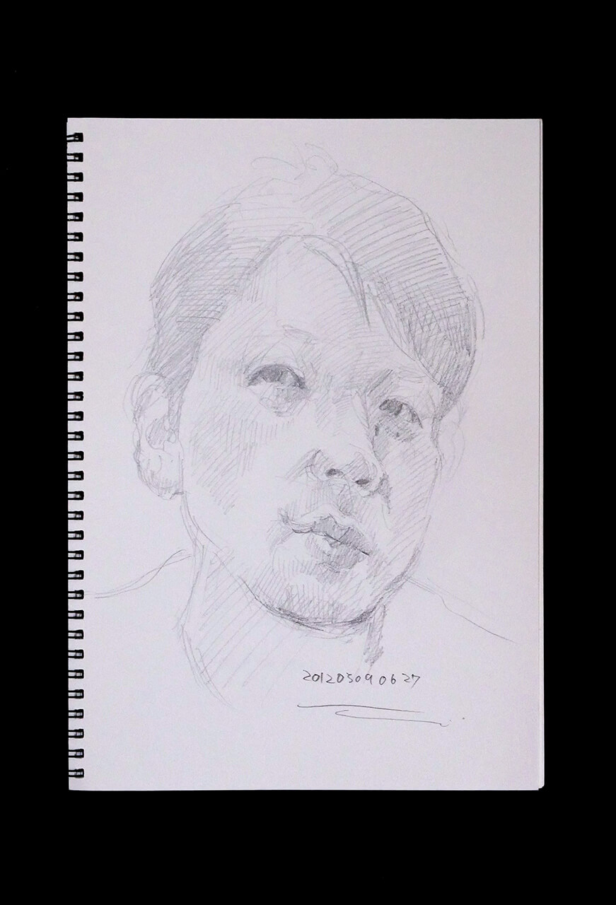 Contemporary artist SHINTAKU Tomoni's 2012/5/9 Self-portrait or pencil drawing
