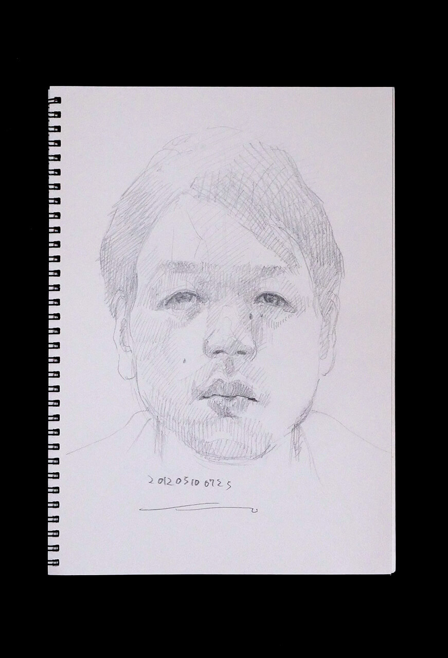 Contemporary artist SHINTAKU Tomoni's 2012/5/10 Self-portrait or pencil drawing