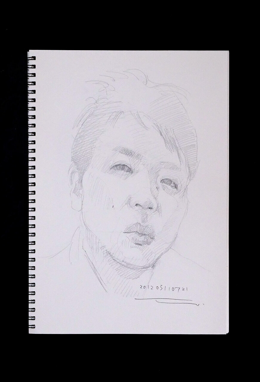 Contemporary artist SHINTAKU Tomoni's 2012/5/11 Self-portrait or pencil drawing