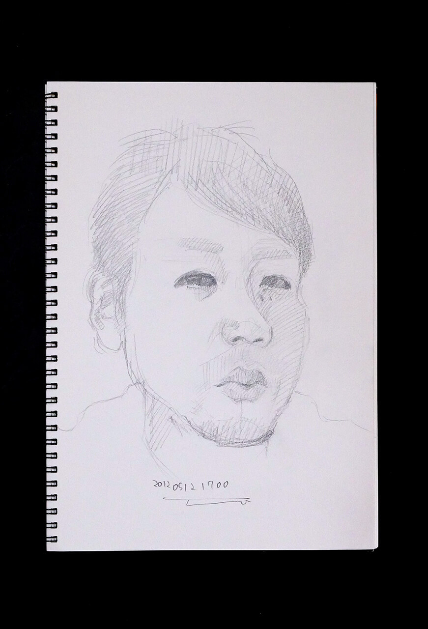 Contemporary artist SHINTAKU Tomoni's 2012/5/12 Self-portrait or pencil drawing