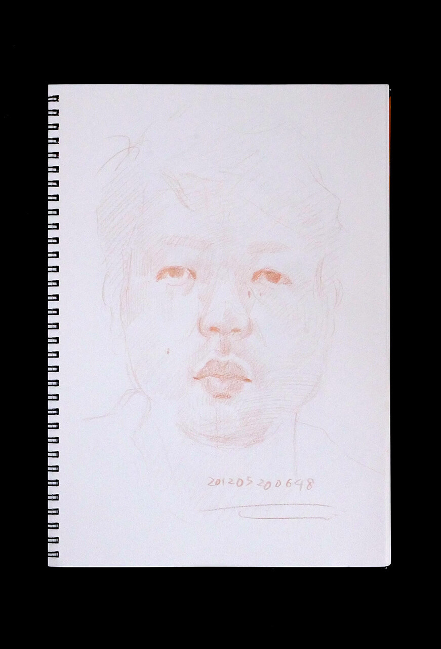 Contemporary artist SHINTAKU Tomoni's 2012/5/20 Self-portrait or pencil drawing