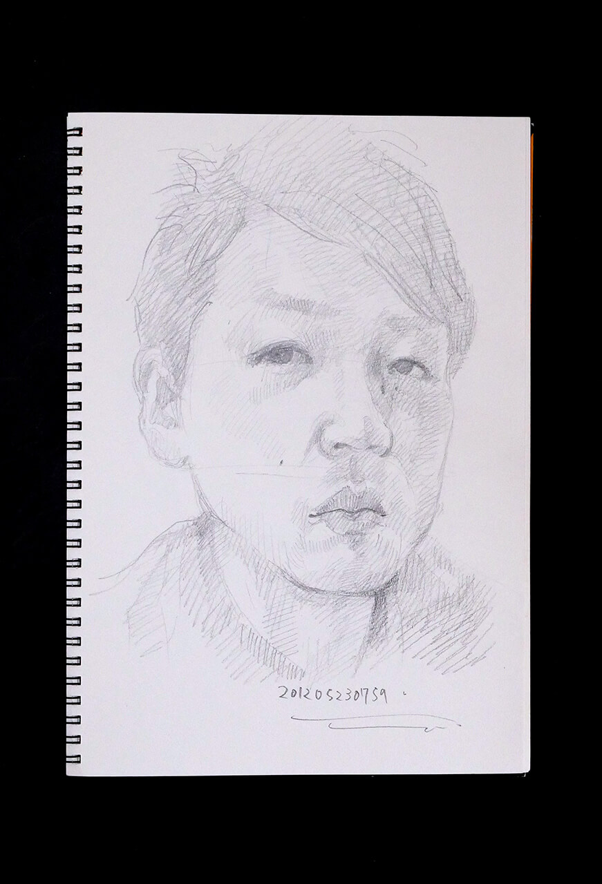 Contemporary artist SHINTAKU Tomoni's 2012/5/23 Self-portrait or pencil drawing