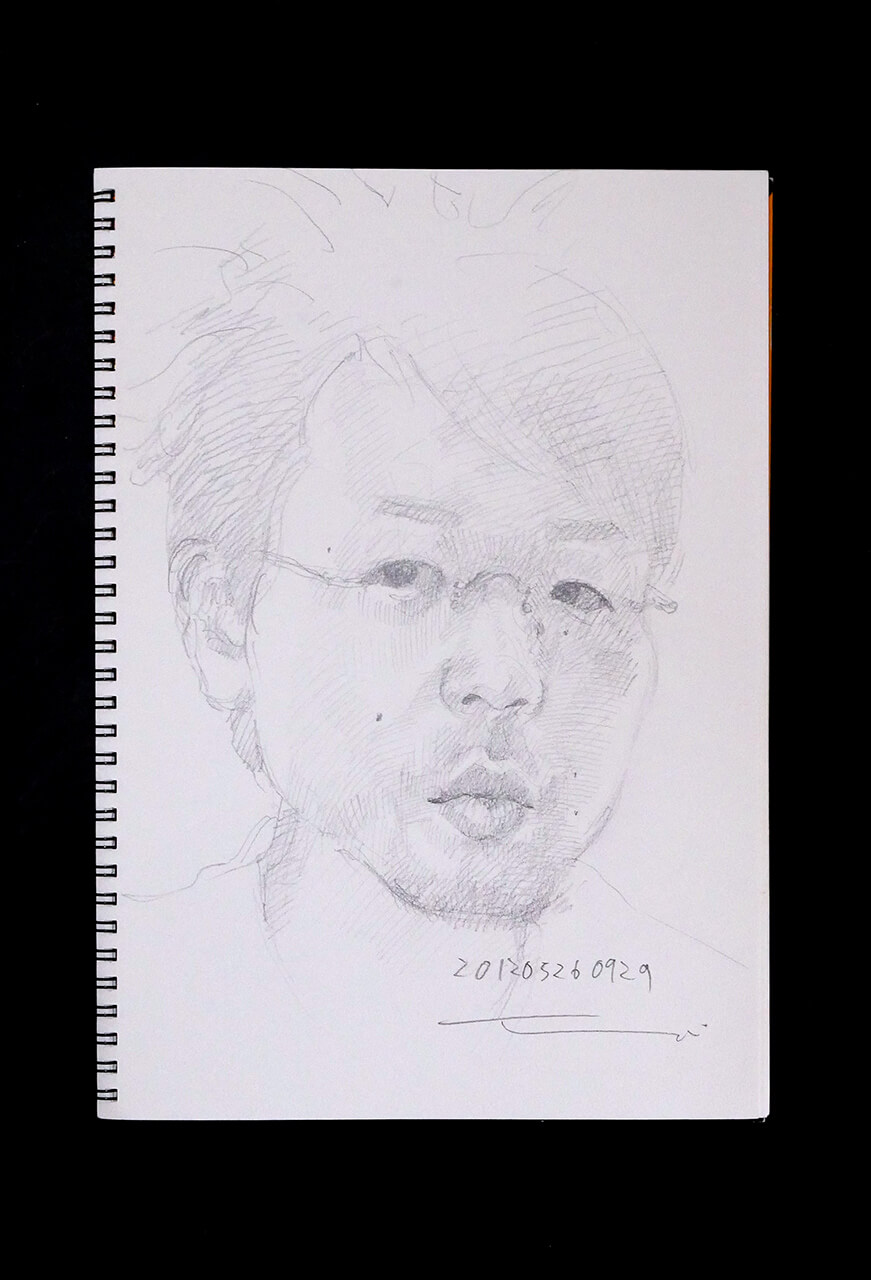 Contemporary artist SHINTAKU Tomoni's 2012/5/26 Self-portrait or pencil drawing