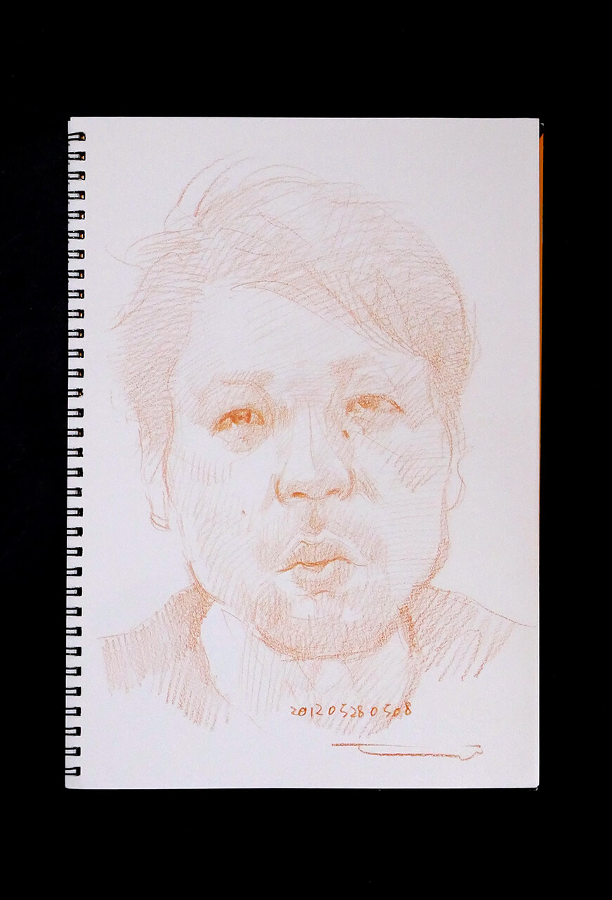 Contemporary artist SHINTAKU Tomoni's 2012/5/28 Self-portrait or pencil drawing