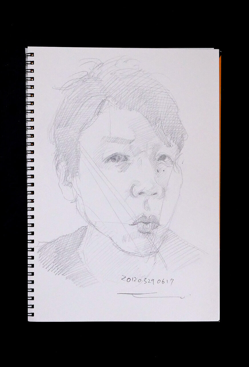 Contemporary artist SHINTAKU Tomoni's 2012/5/29 Self-portrait or pencil drawing