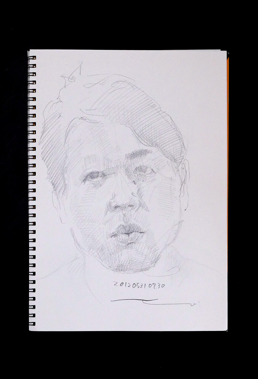 Contemporary artist SHINTAKU Tomoni's 2012/5/31 Self-portrait or pencil drawing