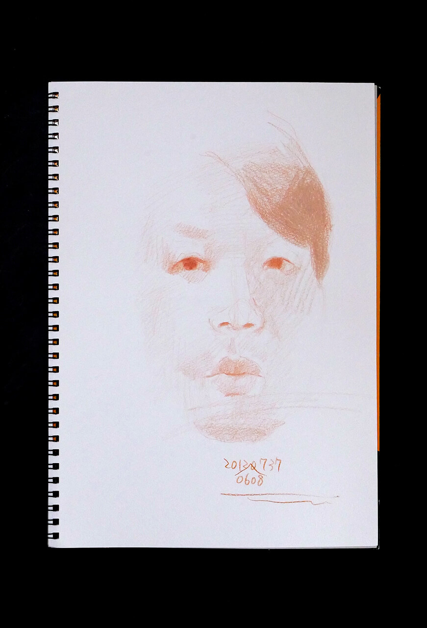 Contemporary artist SHINTAKU Tomoni's 2012/6/8 Self-portrait or pencil drawing