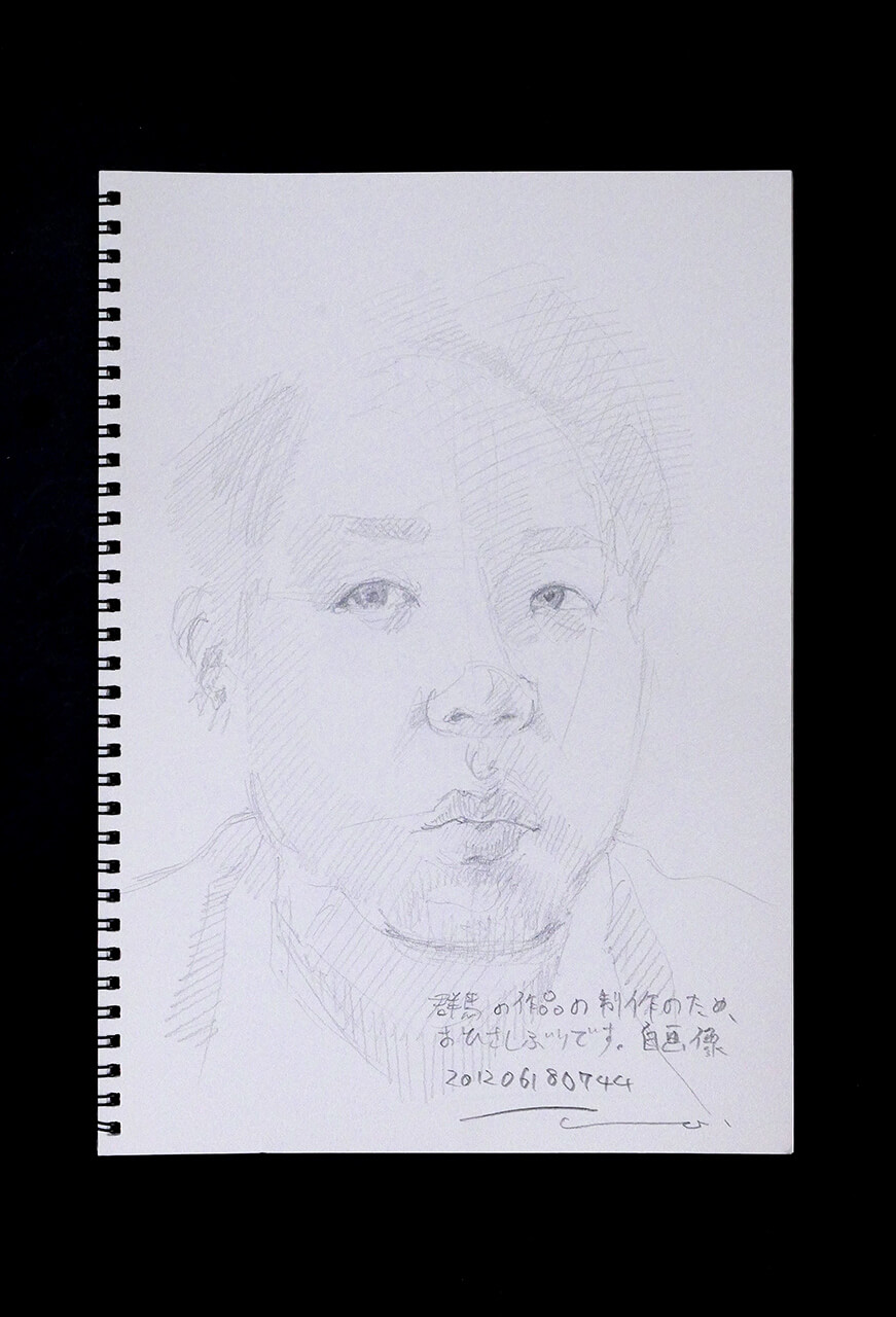 Contemporary artist SHINTAKU Tomoni's 2012/6/18 Self-portrait or pencil drawing