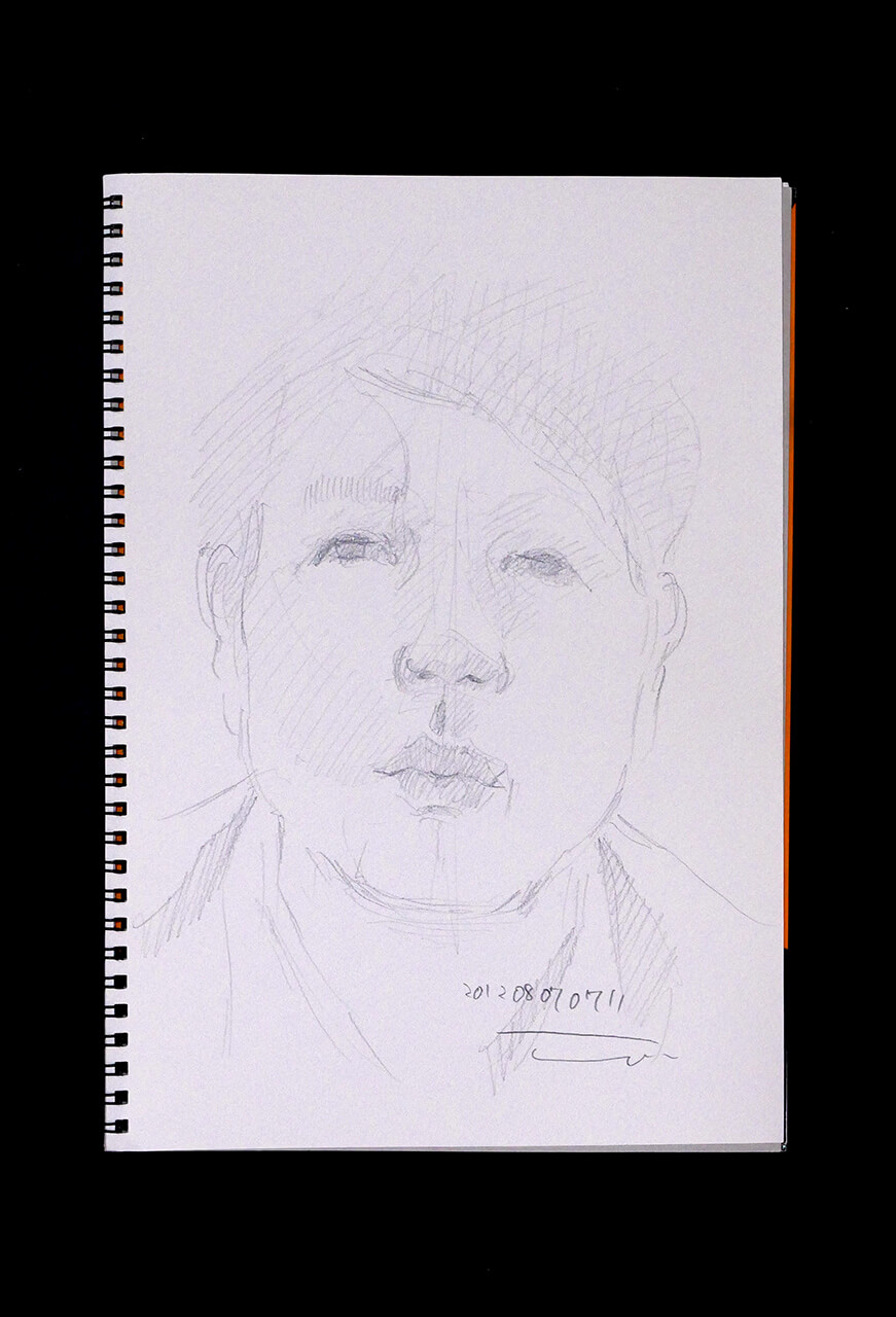 Contemporary artist SHINTAKU Tomoni's 2012/8/1 Self-portrait or pencil drawing