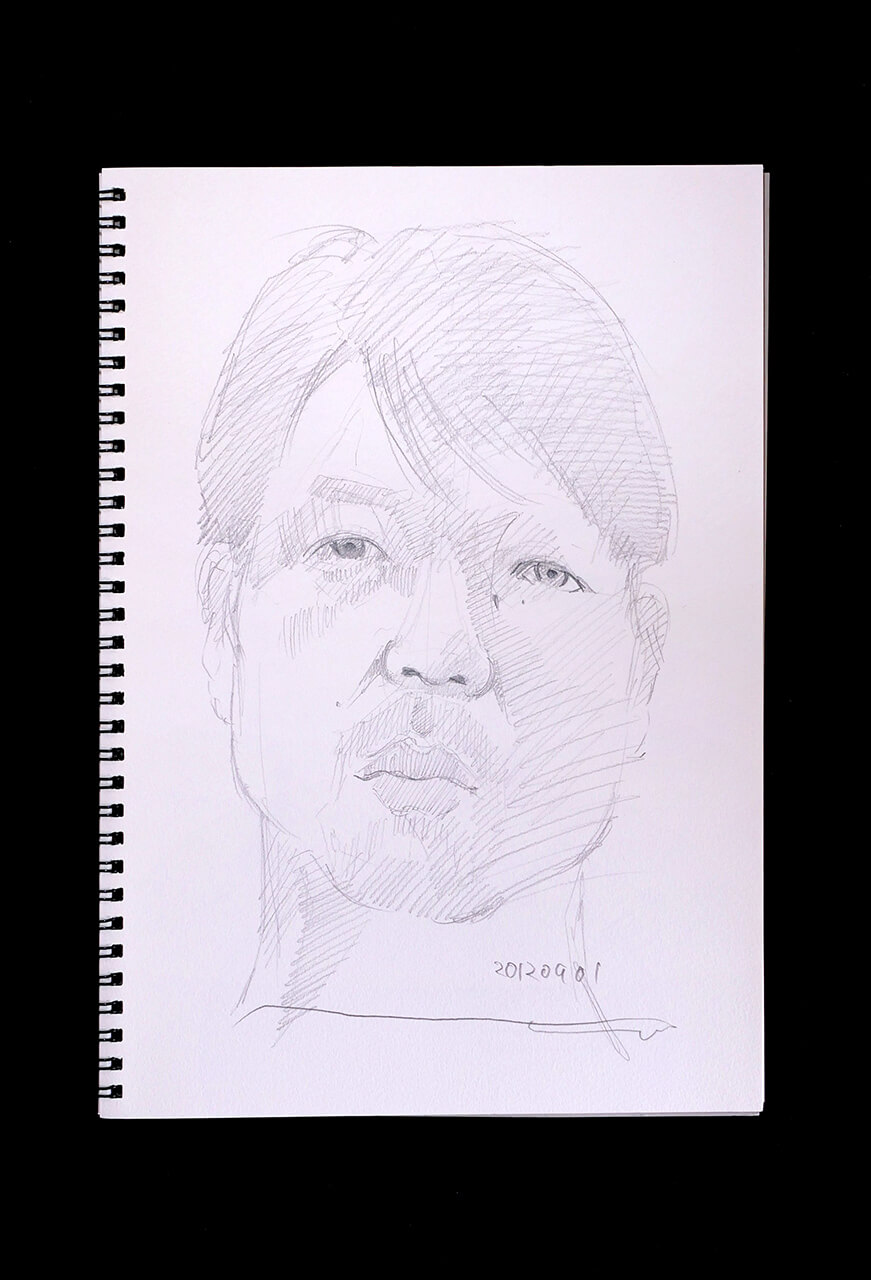 Contemporary artist SHINTAKU Tomoni's 2012/9/1 Self-portrait or pencil drawing
