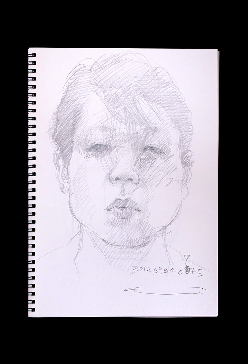 Contemporary artist SHINTAKU Tomoni's 2012/9/4 Self-portrait or pencil drawing