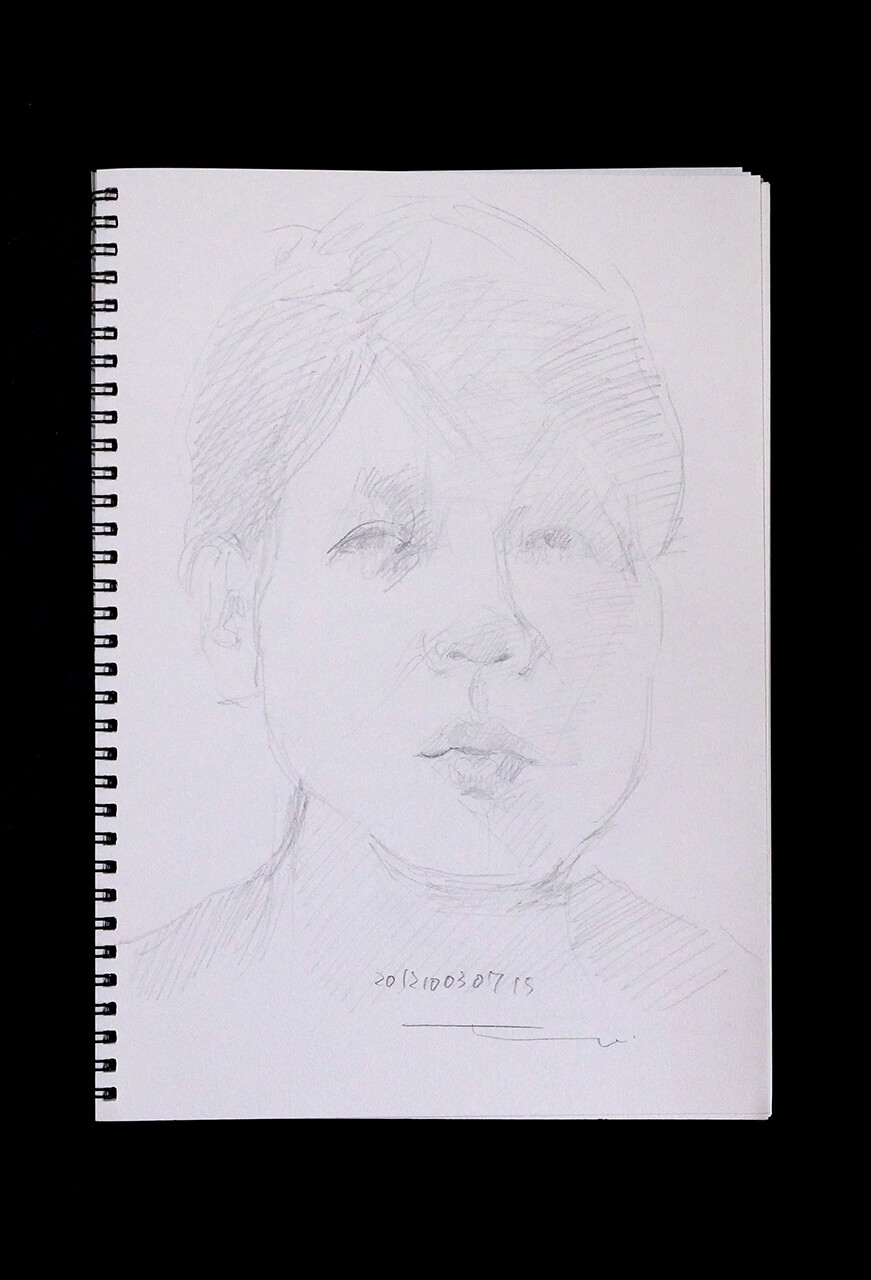 Contemporary artist SHINTAKU Tomoni's 2012/10/3 Self-portrait or pencil drawing