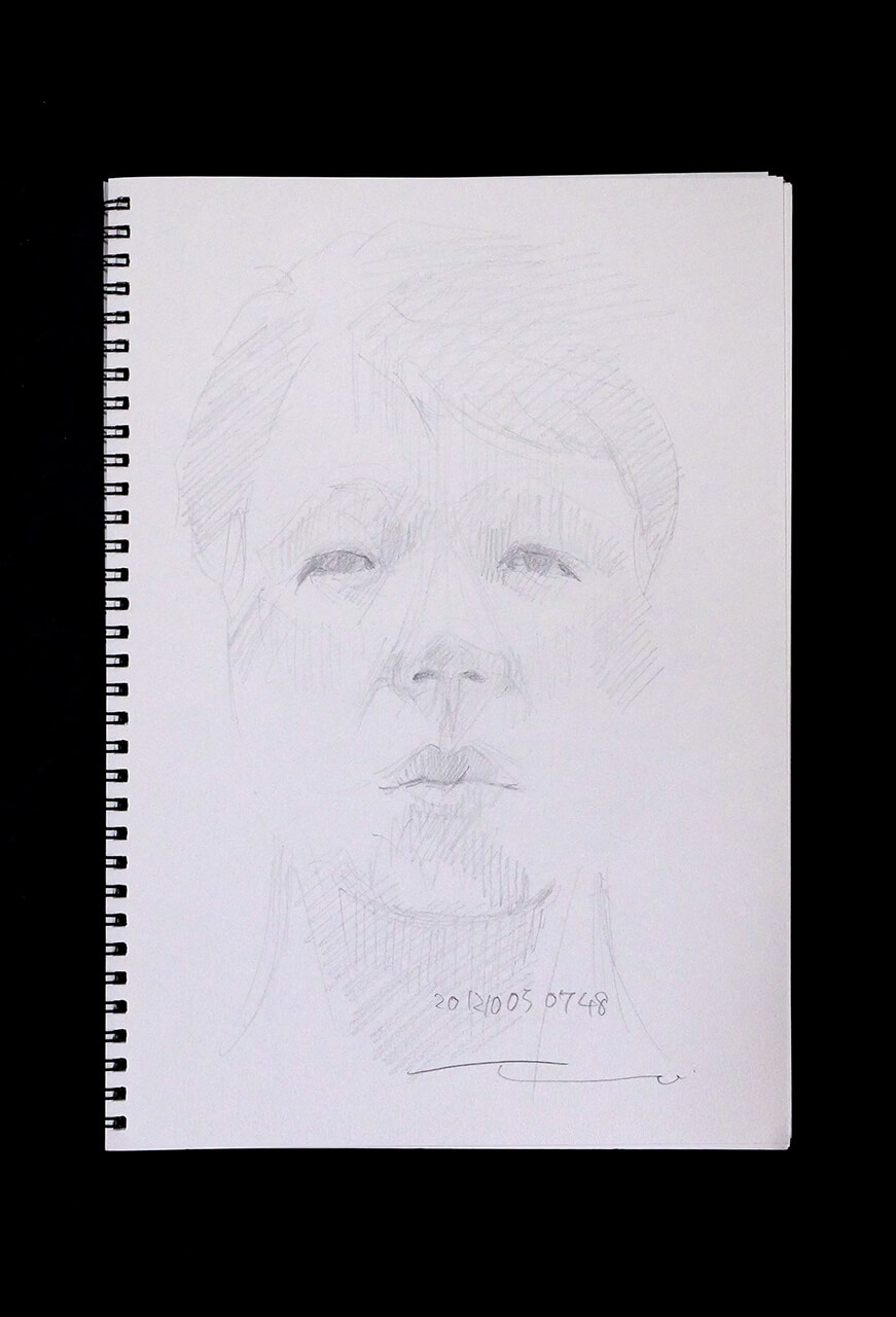 Contemporary artist SHINTAKU Tomoni's 2012/10/5 Self-portrait or pencil drawing
