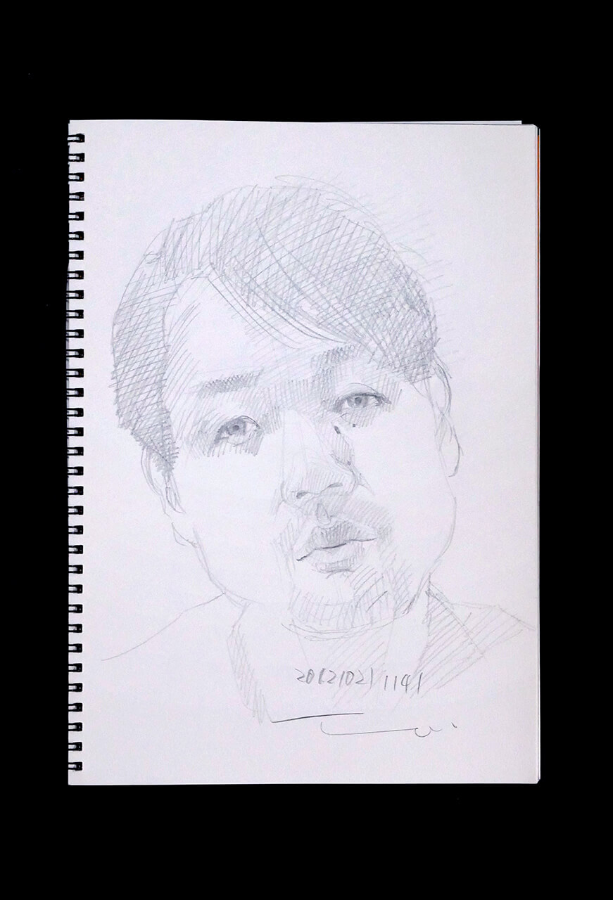 Contemporary artist SHINTAKU Tomoni's 2012/10/21 Self-portrait or pencil drawing