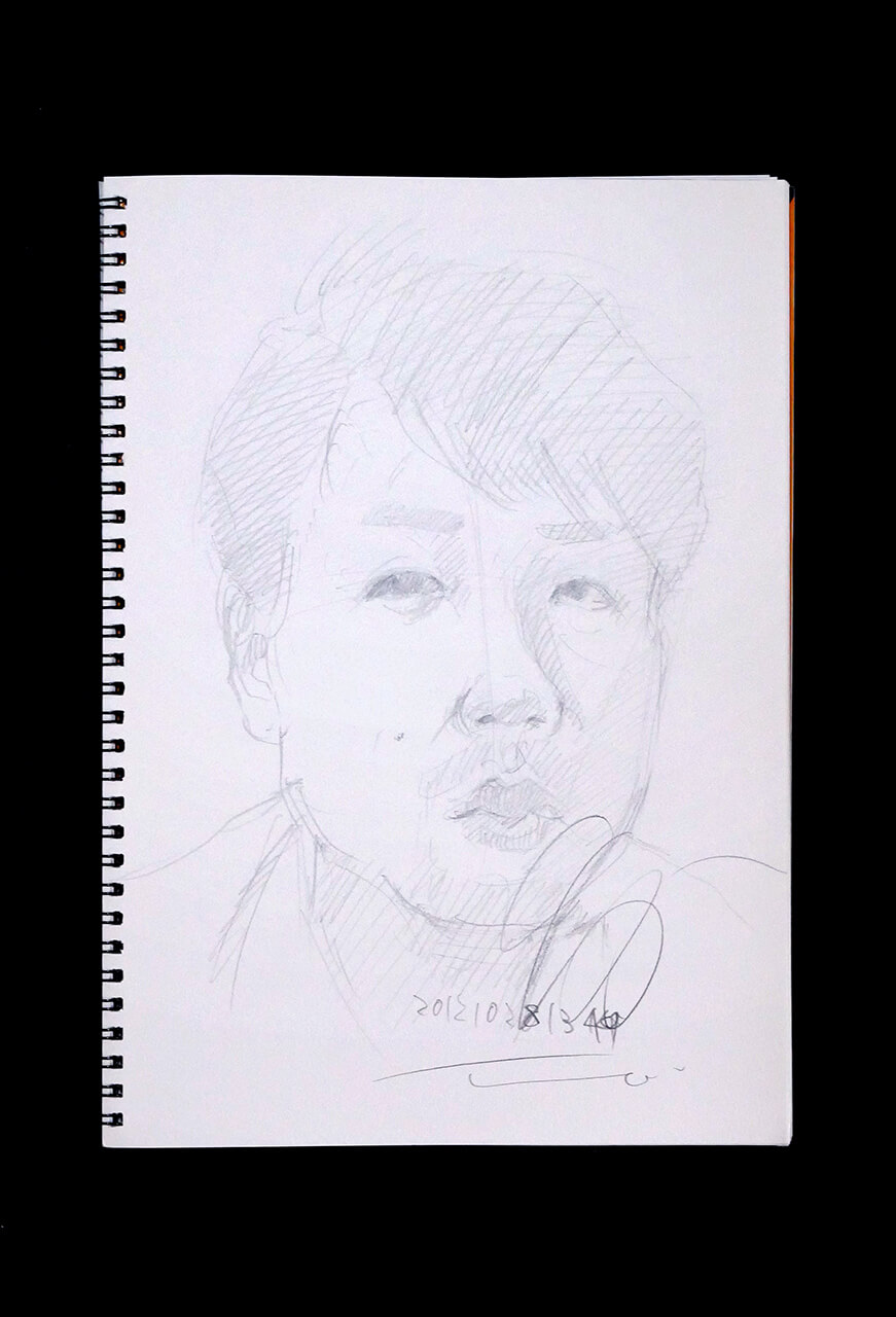Contemporary artist SHINTAKU Tomoni's 2012/10/28 Self-portrait or pencil drawing