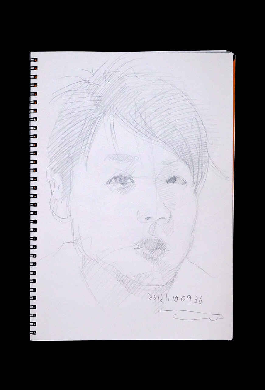 Contemporary artist SHINTAKU Tomoni's 2012/11/10 Self-portrait or pencil drawing