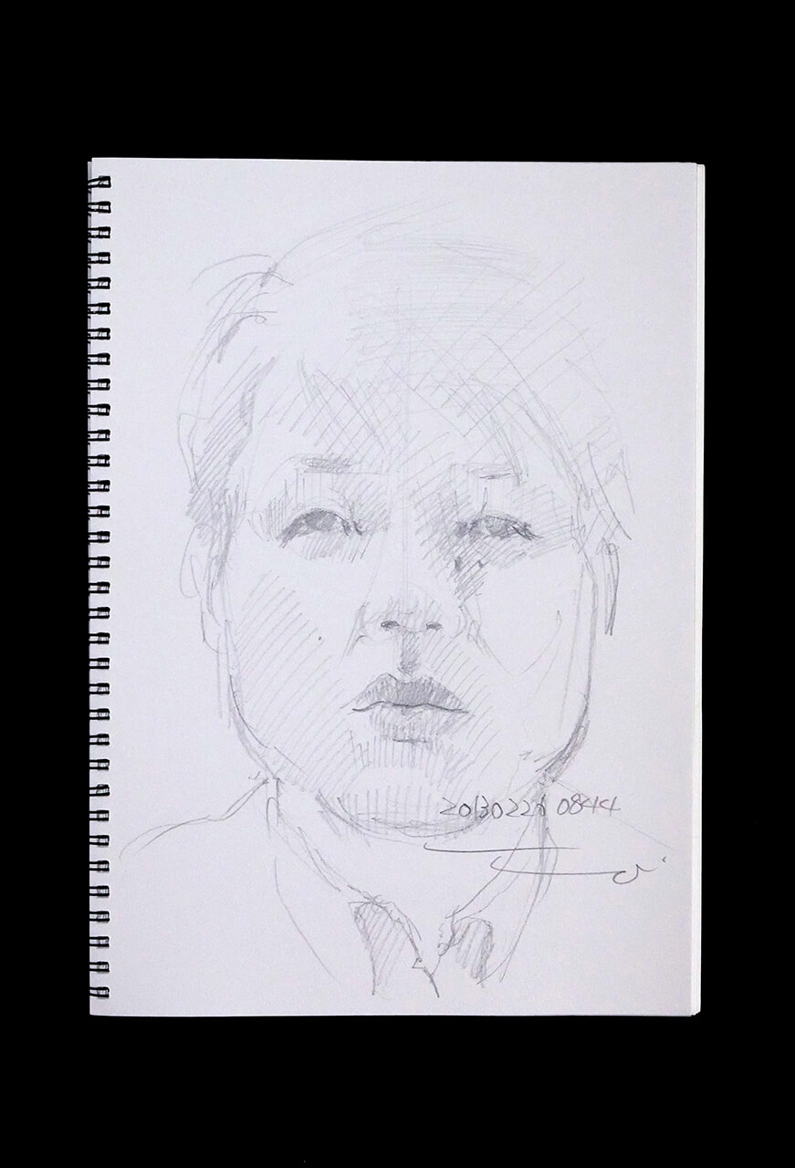 Contemporary artist SHINTAKU Tomoni's 2013/2/26 Self-portrait or pencil drawing
