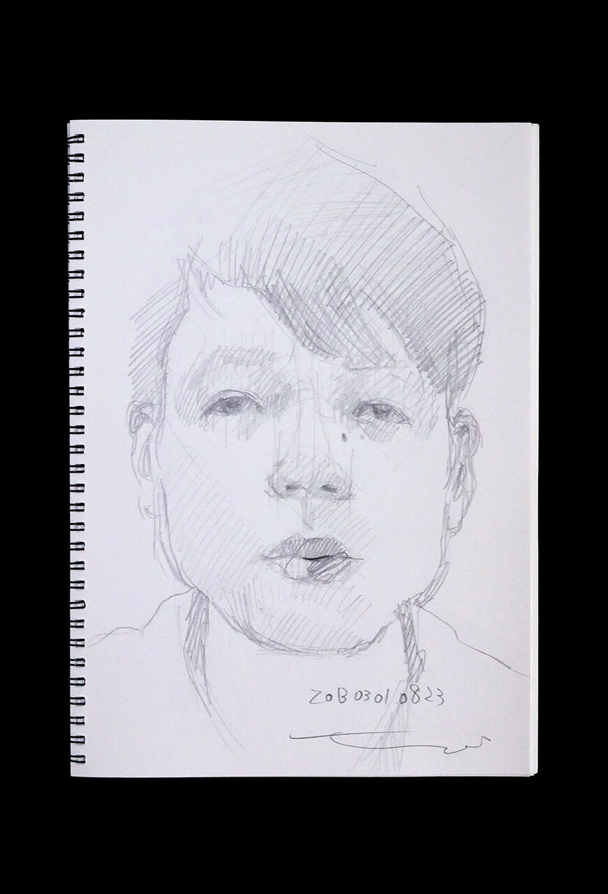 Contemporary artist SHINTAKU Tomoni's 2013/3/1 Self-portrait or pencil drawing