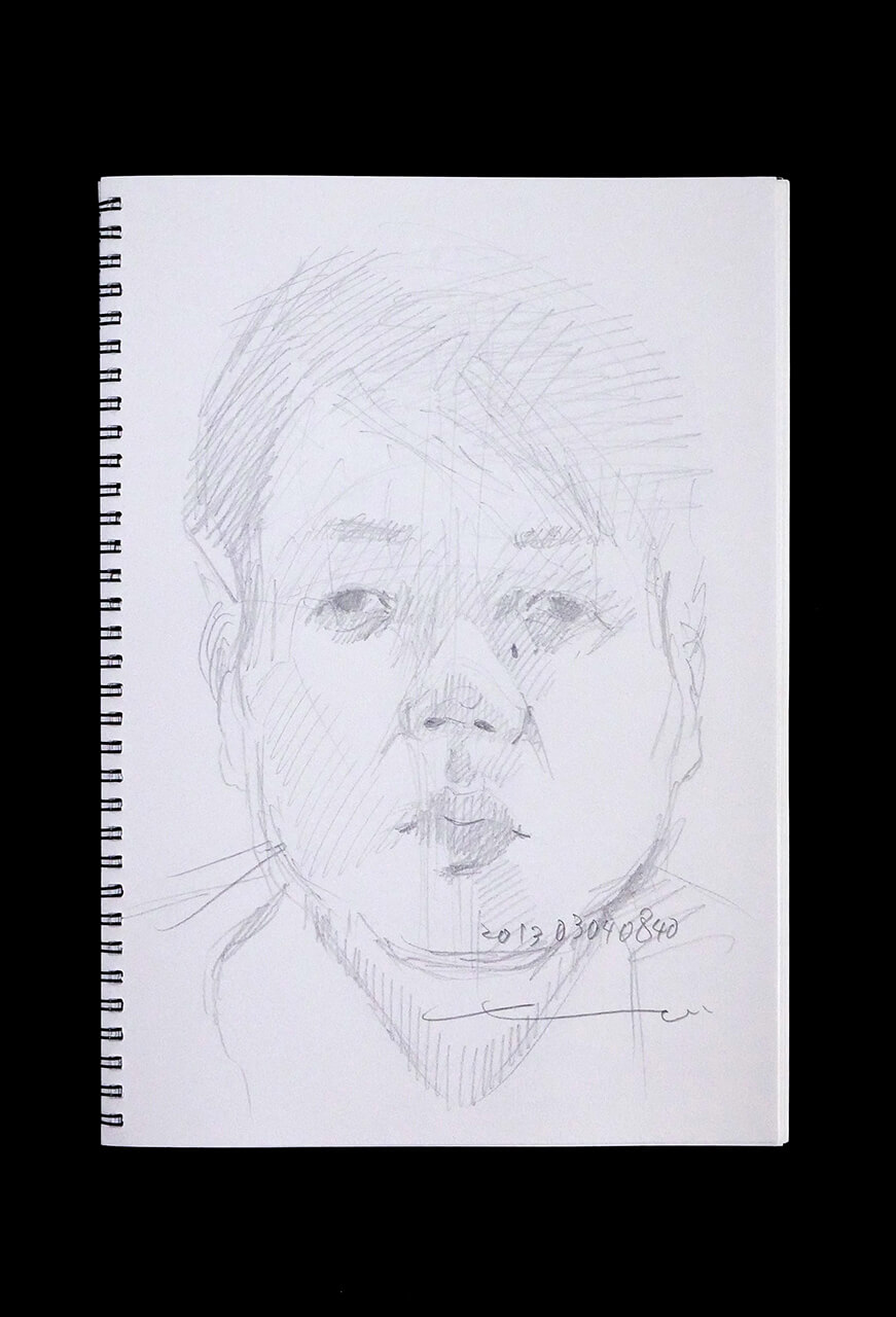 Contemporary artist SHINTAKU Tomoni's 2013/3/4 Self-portrait or pencil drawing