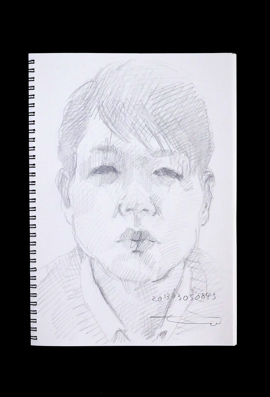 Contemporary artist SHINTAKU Tomoni's 2013/3/5 Self-portrait or pencil drawing