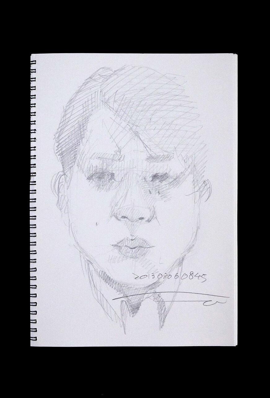 Contemporary artist SHINTAKU Tomoni's 2013/3/6 Self-portrait or pencil drawing