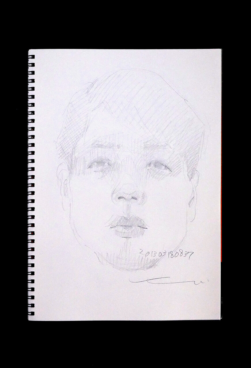 Contemporary artist SHINTAKU Tomoni's 2013/3/18 Self-portrait or pencil drawing