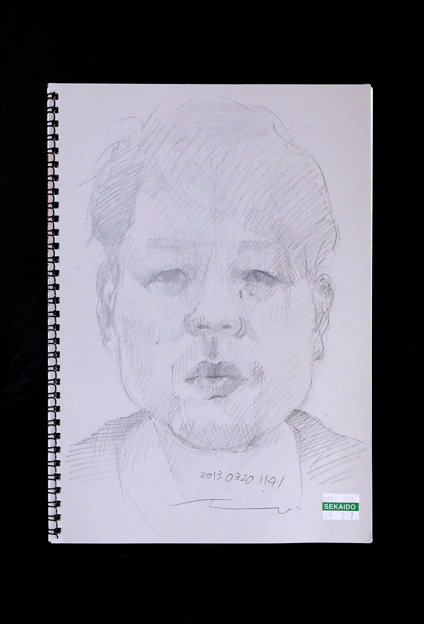 Contemporary artist SHINTAKU Tomoni's 2013/3/20 Self-portrait or pencil drawing