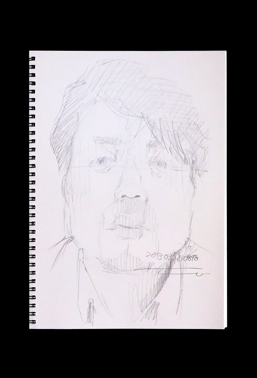Contemporary artist SHINTAKU Tomoni's 2013/3/26 Self-portrait or pencil drawing