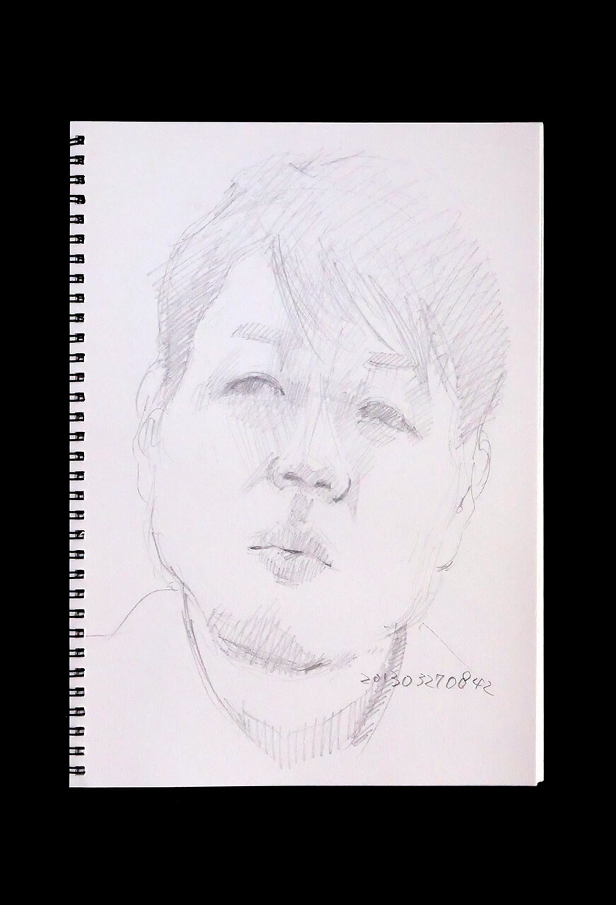 Contemporary artist SHINTAKU Tomoni's 2013/3/27 Self-portrait or pencil drawing