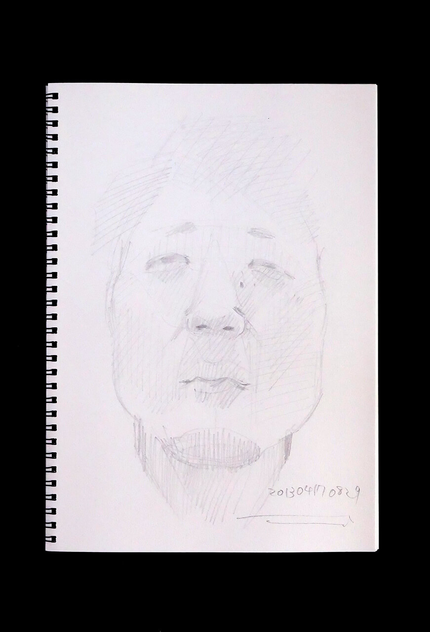 Contemporary artist SHINTAKU Tomoni's 2013/4/17 Self-portrait or pencil drawing