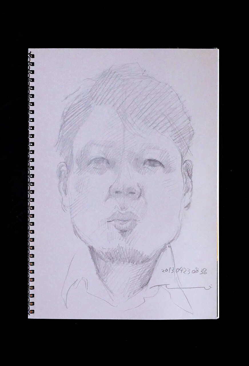 Contemporary artist SHINTAKU Tomoni's 2013/4/23 Self-portrait or pencil drawing