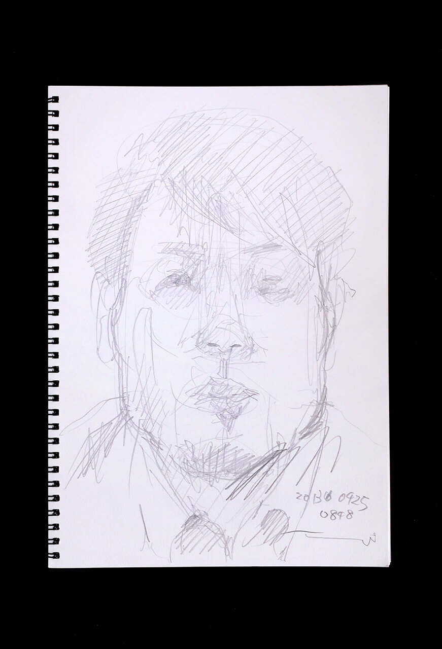 Contemporary artist SHINTAKU Tomoni's 2013/4/25 Self-portrait or pencil drawing