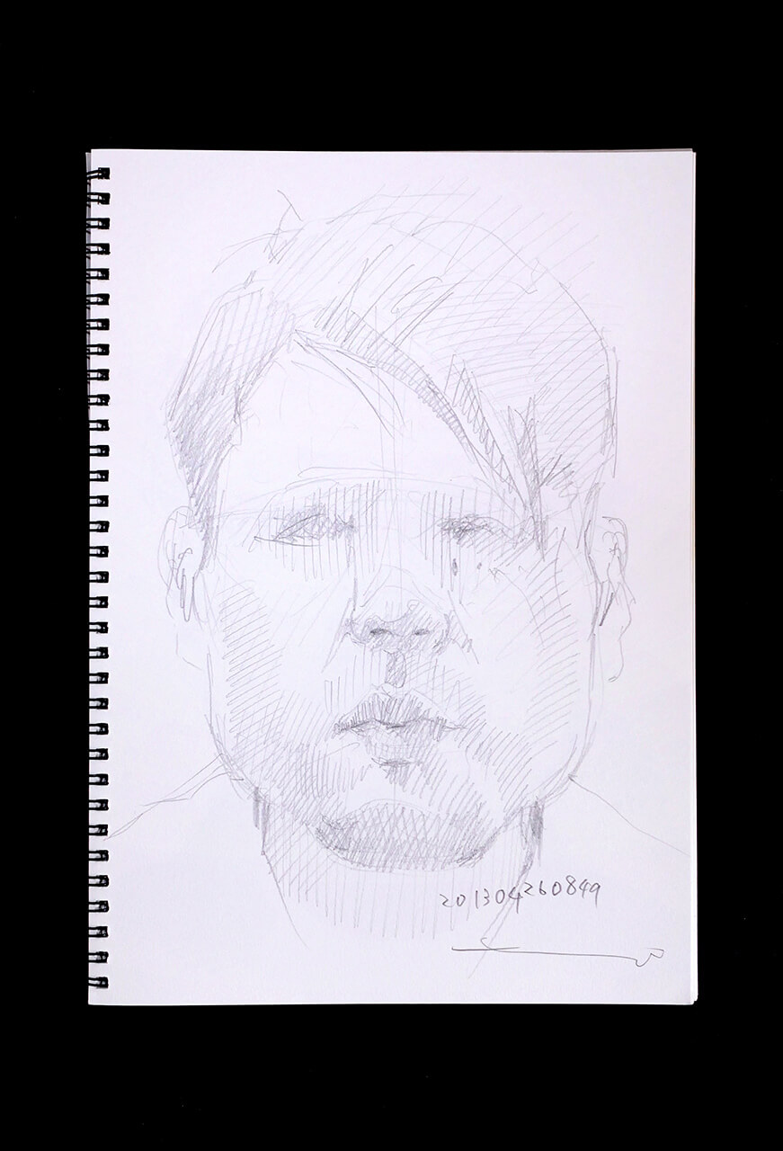 Contemporary artist SHINTAKU Tomoni's 2013/4/26 Self-portrait or pencil drawing