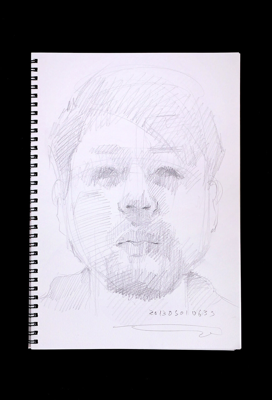 Contemporary artist SHINTAKU Tomoni's 2013/5/1 Self-portrait or pencil drawing