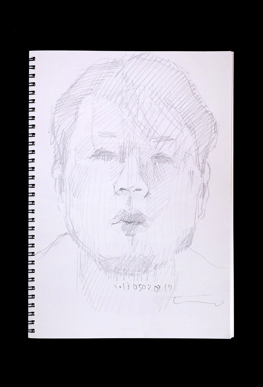 Contemporary artist SHINTAKU Tomoni's 2013/5/2 Self-portrait or pencil drawing