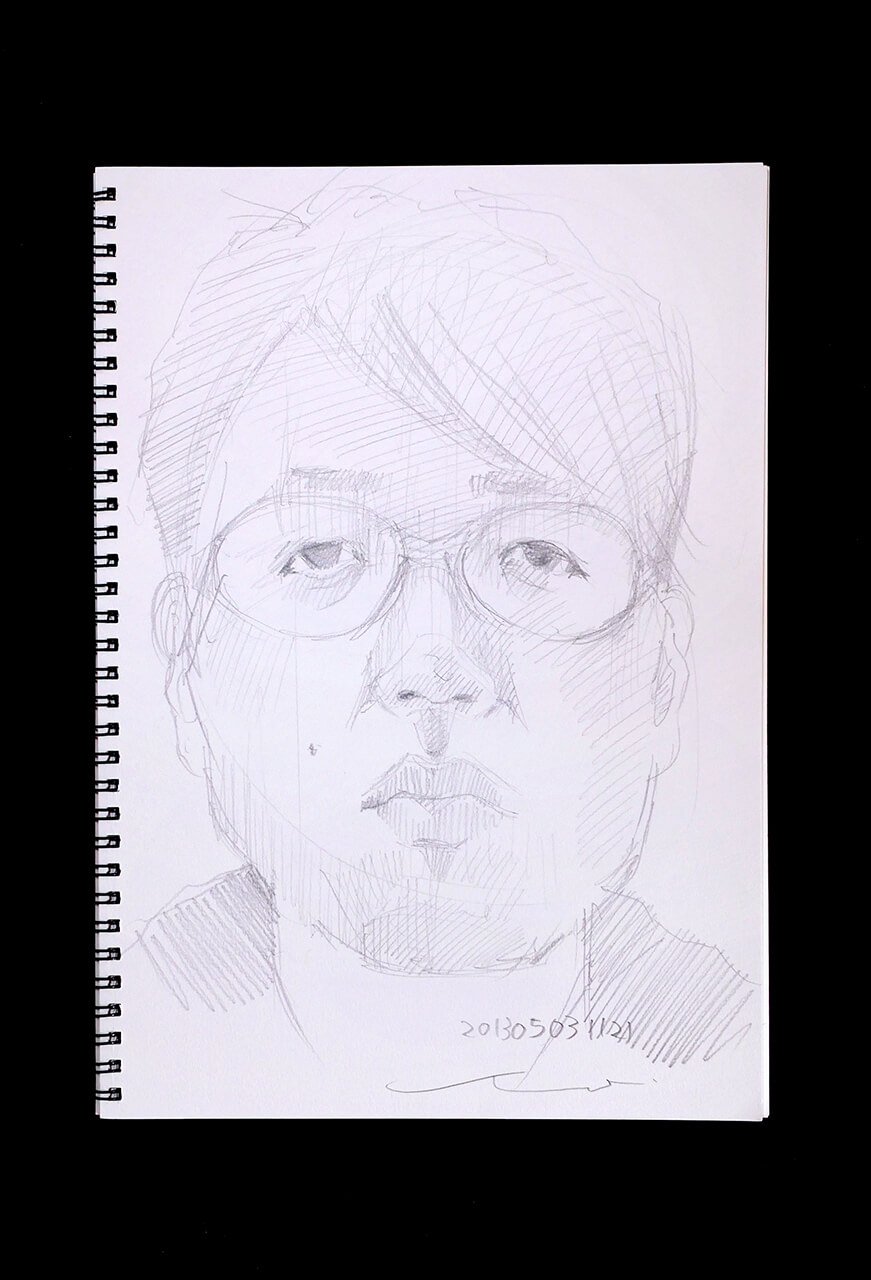 Contemporary artist SHINTAKU Tomoni's 2013/5/3 Self-portrait or pencil drawing