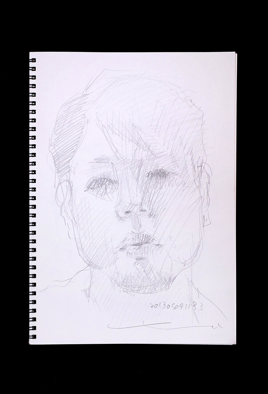 Contemporary artist SHINTAKU Tomoni's 2013/5/4 Self-portrait or pencil drawing