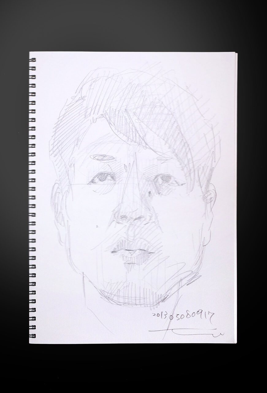 Contemporary artist SHINTAKU Tomoni's 2013/5/8 Self-portrait or pencil drawing